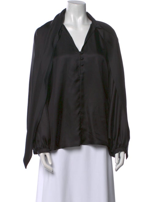 Max Mara V-Neck Long Sleeve Blouse