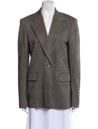 Max Mara Plaid Print Blazer