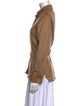 Max Mara Camel Hair Long Sleeve Button-Up Top