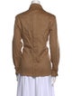 Max Mara Camel Hair Long Sleeve Button-Up Top