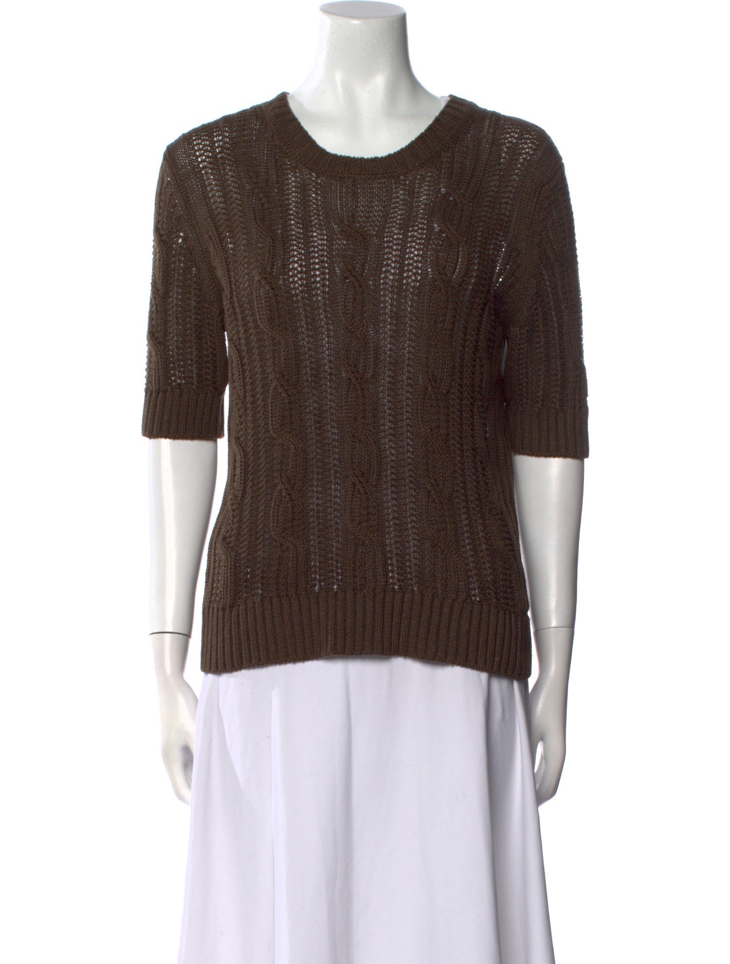 Max Mara Linen Scoop Neck Sweater