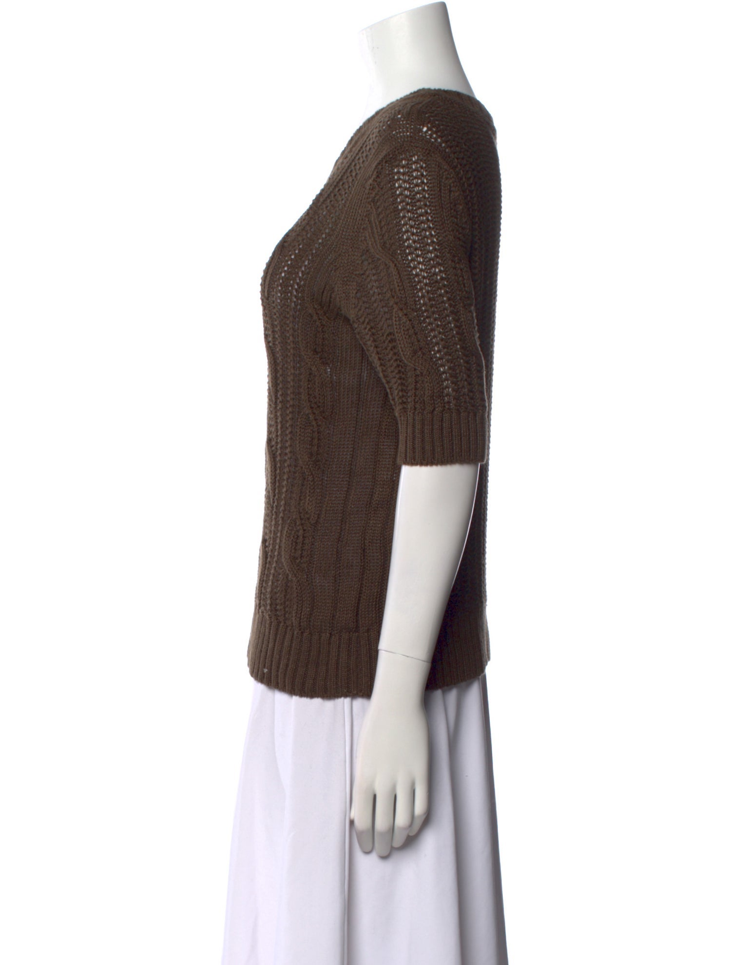 Max Mara Linen Scoop Neck Sweater