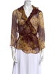 Max Mara Floral Print V-Neck Blouse
