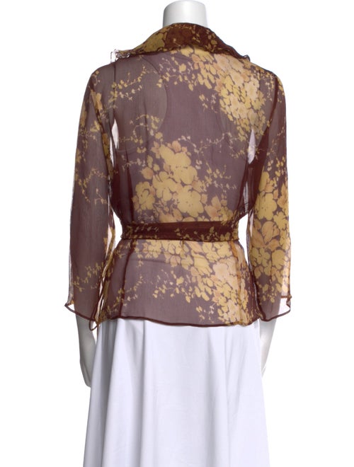 Max Mara Floral Print V-Neck Blouse