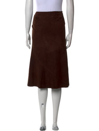 Max Mara Leather Knee-Length Skirt