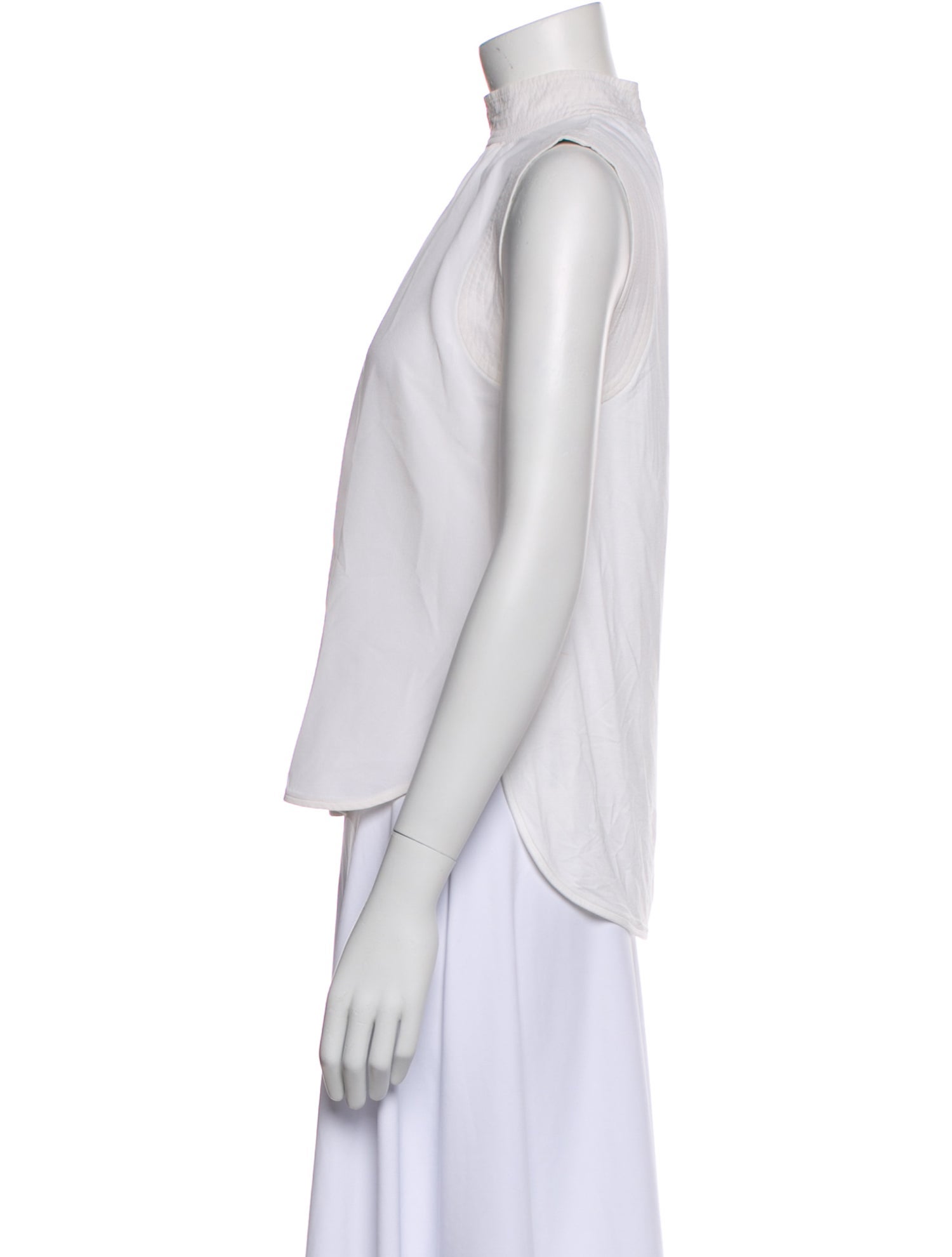 Max Mara Mock Neck Sleeveless Blouse