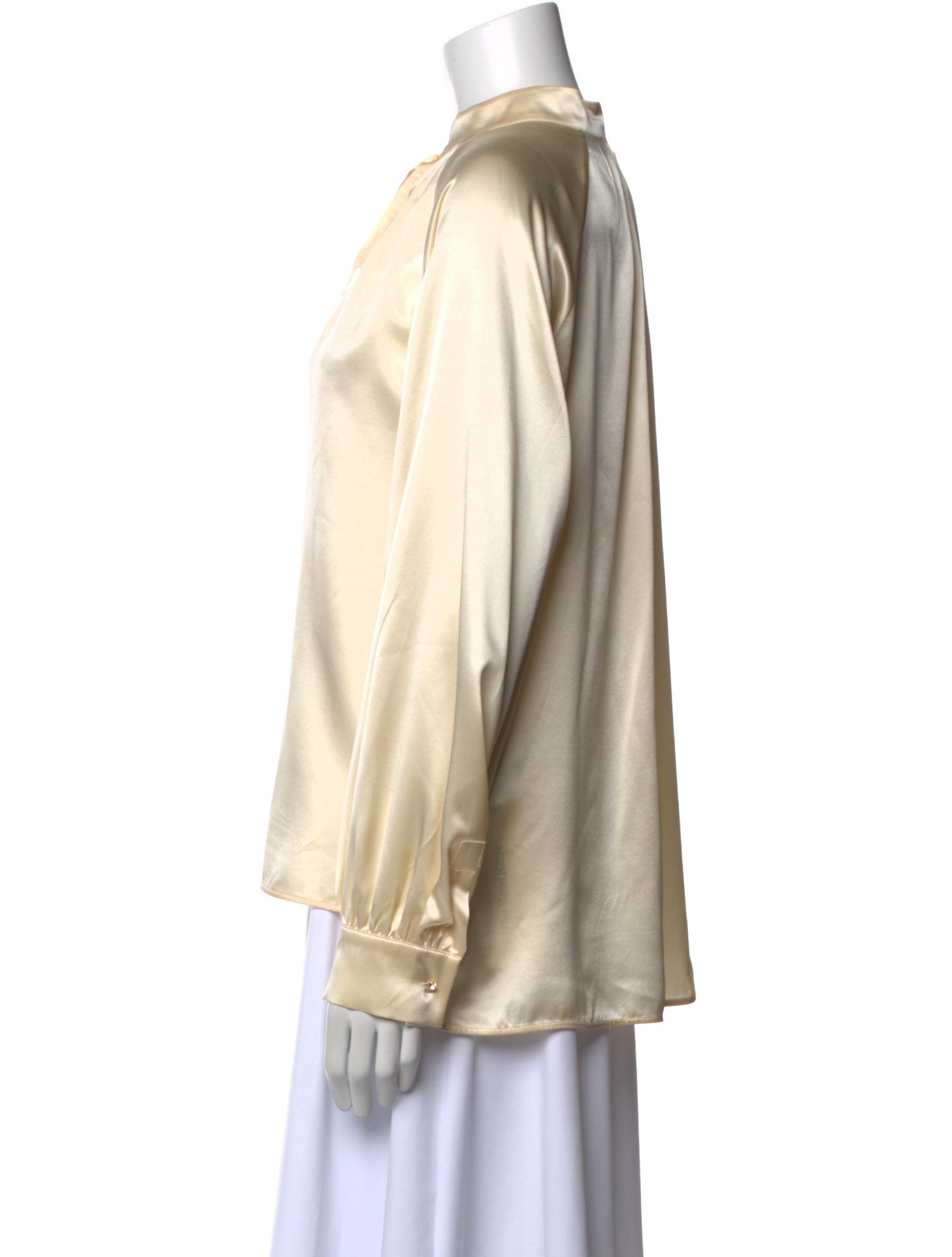 Max Mara Silk Mock Neck Blouse