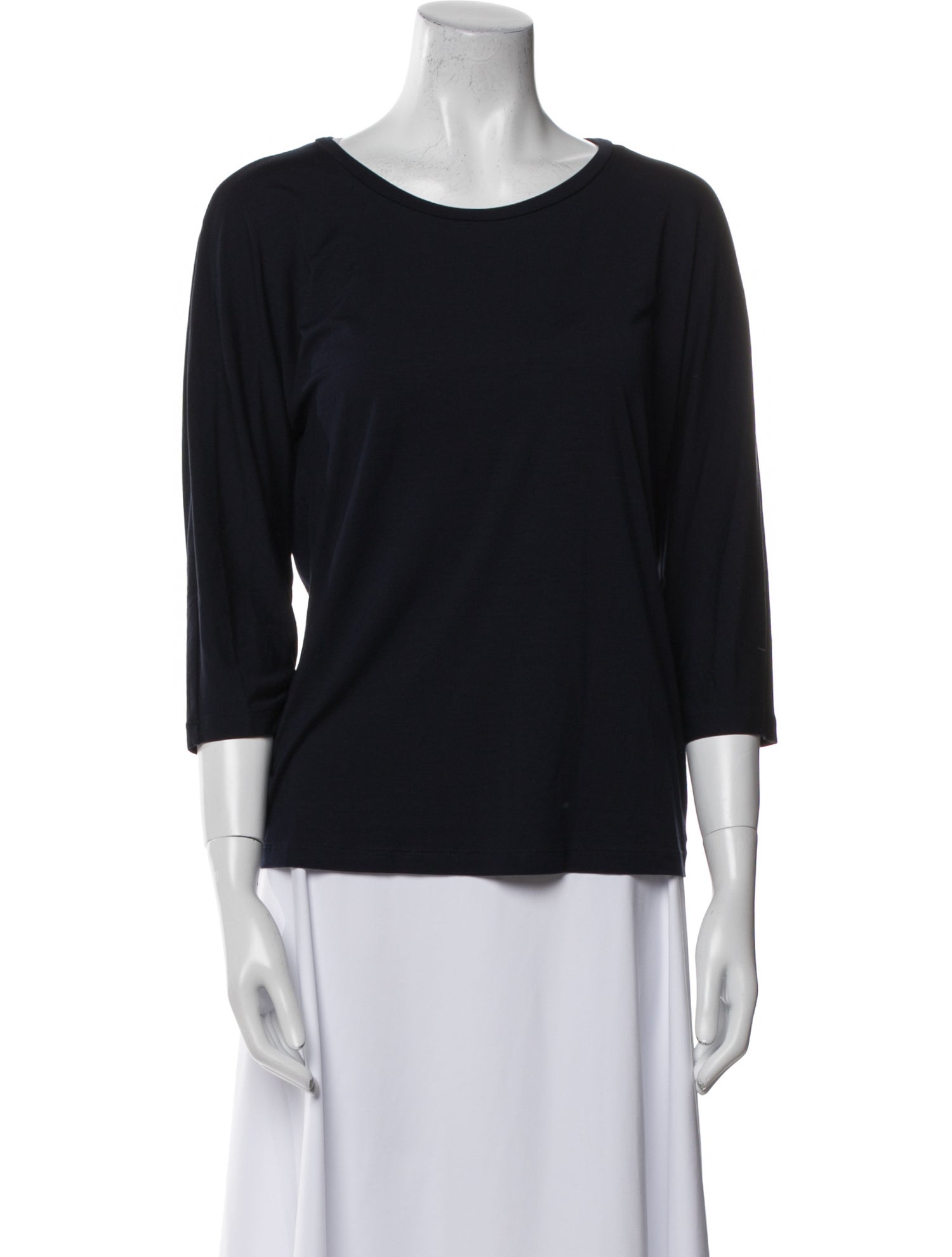 Max Mara Scoop Neck Three-Quarter Sleeve Top