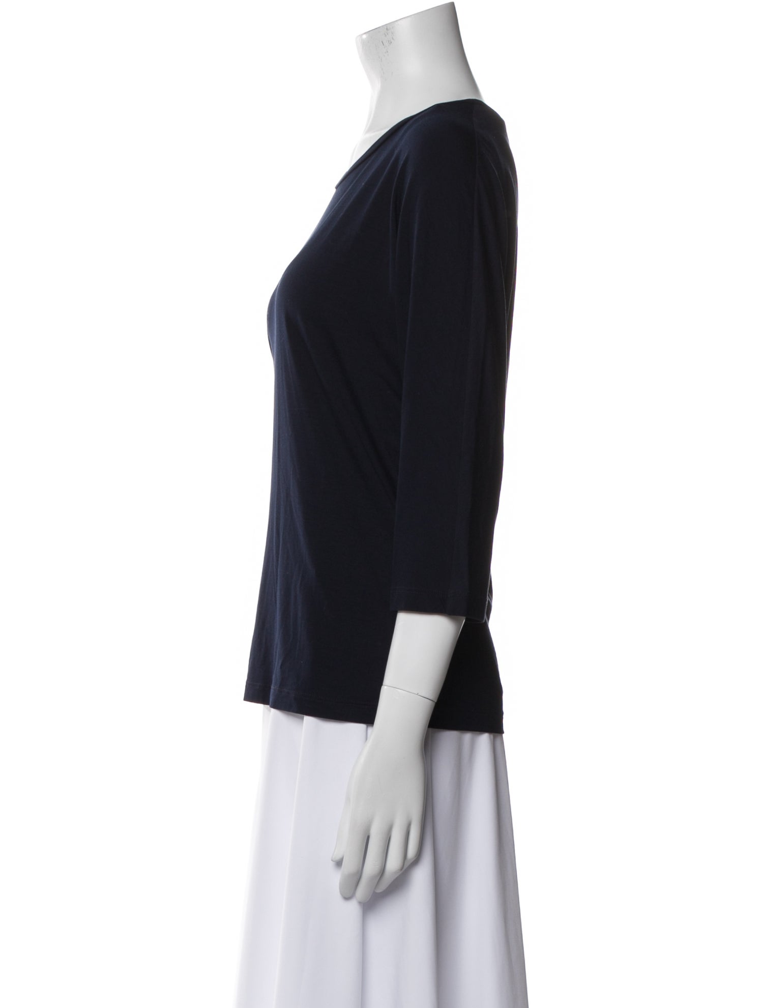 Max Mara Scoop Neck Three-Quarter Sleeve Top