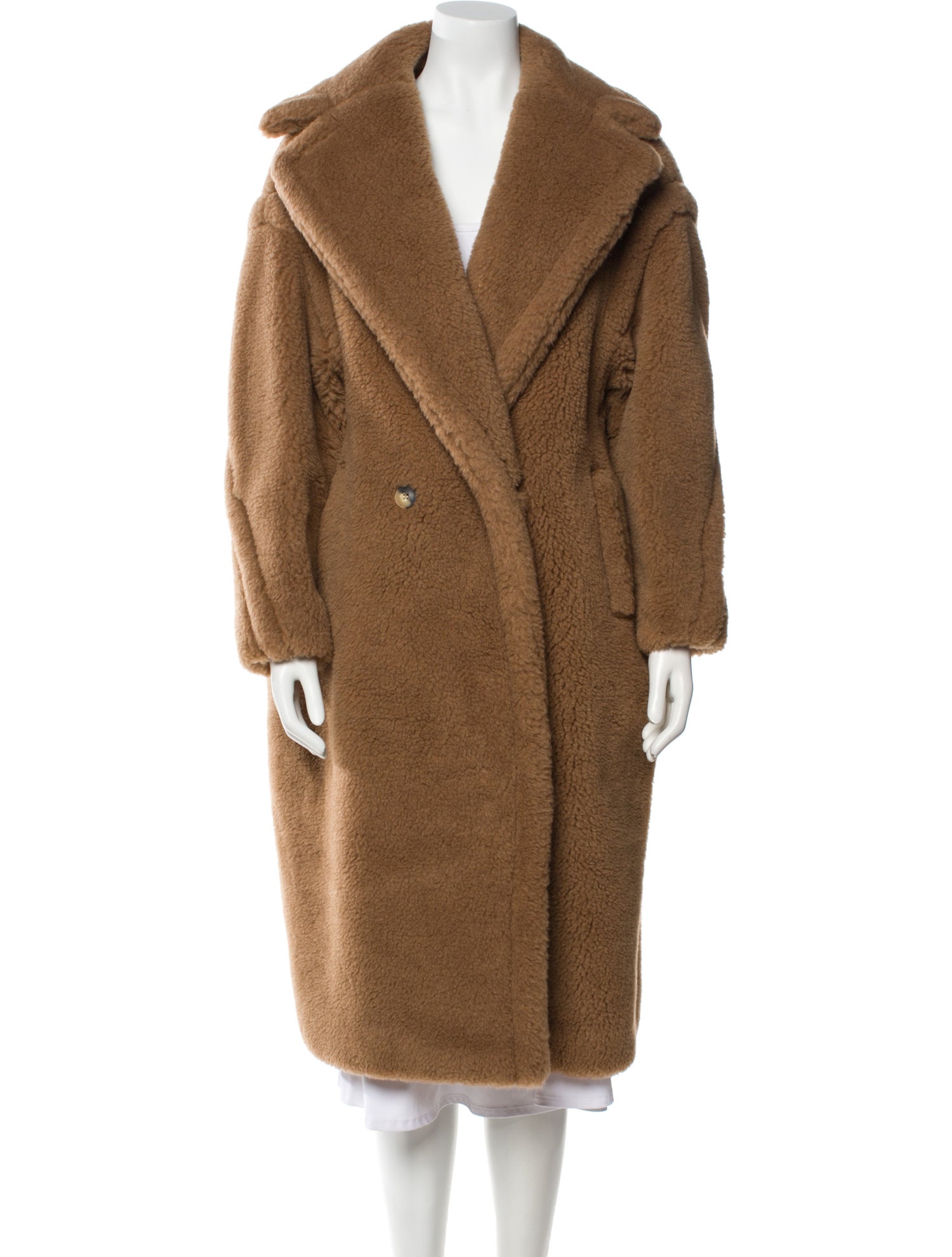 Max Mara Camel Hair Faux Fur Coat