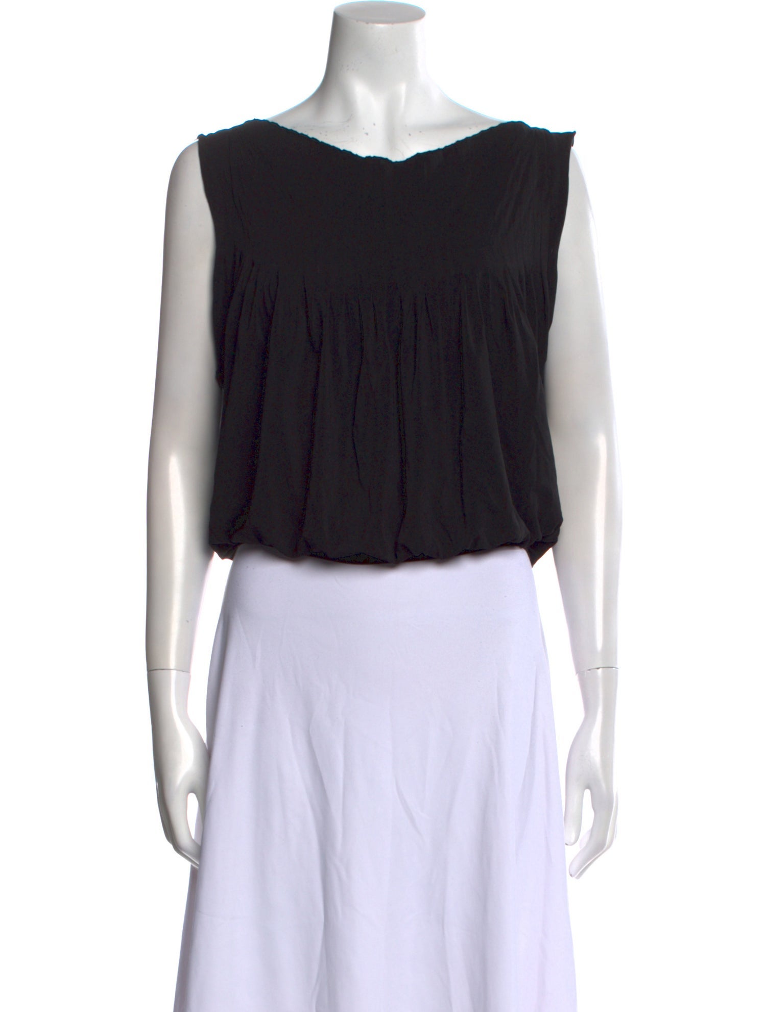 Max Mara Nylon Bateau Neckline Crop Top