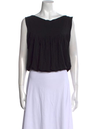 Max Mara Nylon Bateau Neckline Crop Top