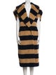 Max Mara Alpaca Striped Faux Fur Coat