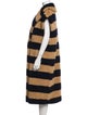 Max Mara Alpaca Striped Faux Fur Coat