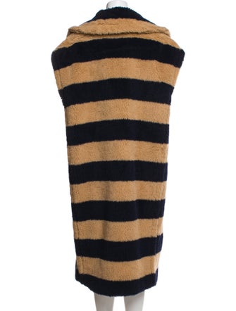 Max Mara Alpaca Striped Faux Fur Coat