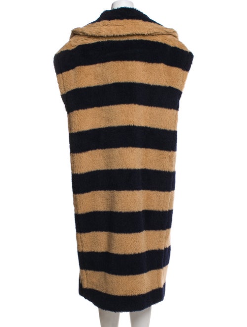 Max Mara Alpaca Striped Faux Fur Coat