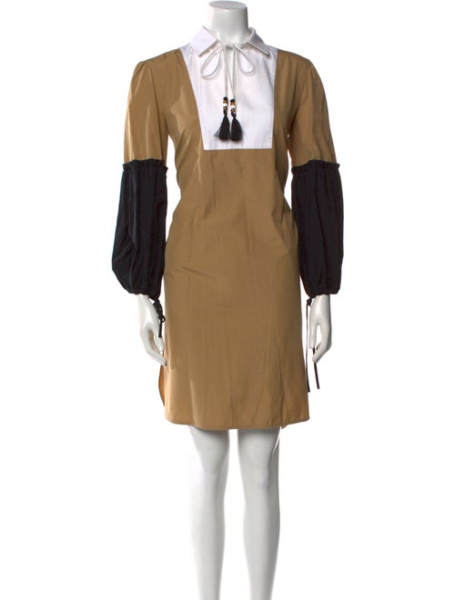 Max Mara Colorblock Pattern Knee-Length Dress