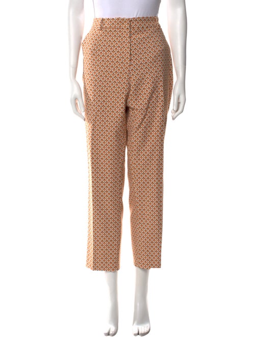 Max Mara Plaid Print Straight Leg Pants