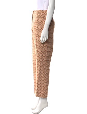 Max Mara Plaid Print Straight Leg Pants