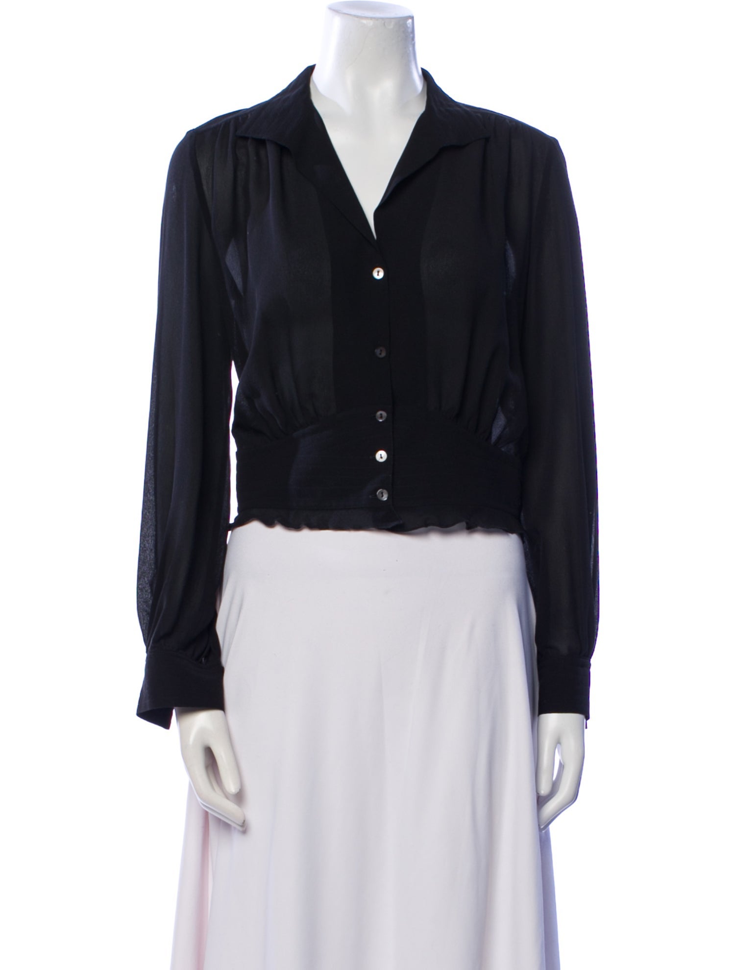 Max Mara Silk V-Neck Crop Top