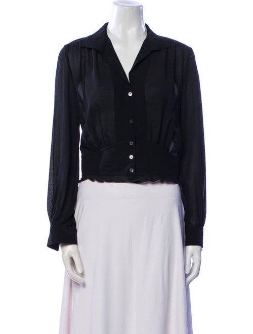 Max Mara Silk V-Neck Crop Top