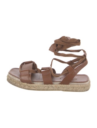 Max Mara Leather Colorblock Pattern Espadrilles