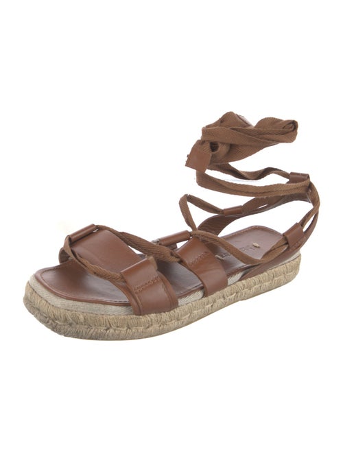 Max Mara Leather Colorblock Pattern Espadrilles