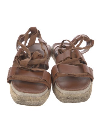 Max Mara Leather Colorblock Pattern Espadrilles