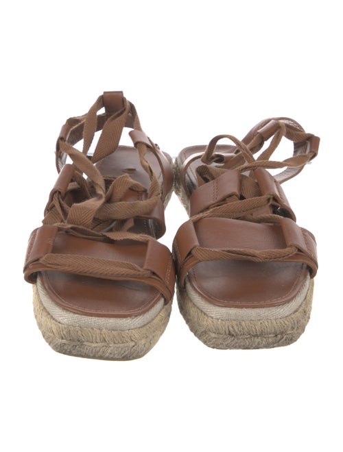 Max Mara Leather Colorblock Pattern Espadrilles