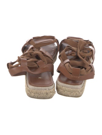 Max Mara Leather Colorblock Pattern Espadrilles