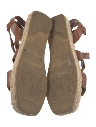 Max Mara Leather Colorblock Pattern Espadrilles