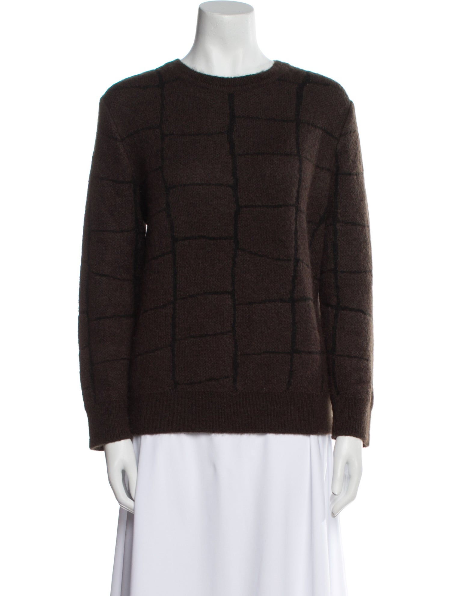 Max Mara Mohair Plaid Print Sweater