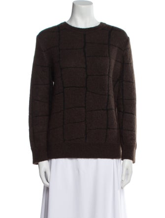 Max Mara Mohair Plaid Print Sweater