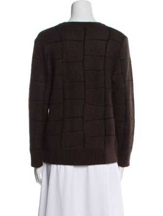 Max Mara Mohair Plaid Print Sweater