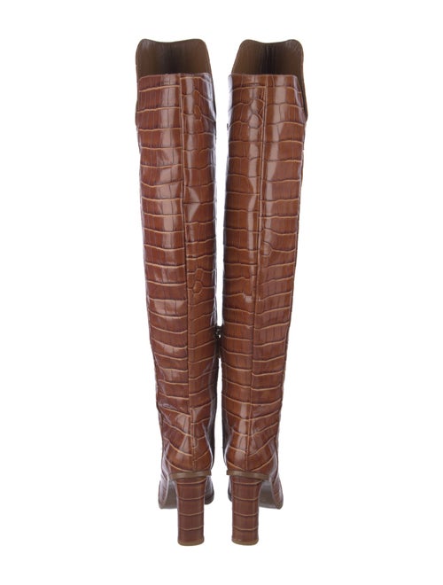 Max Mara Embossed Leather Animal Print Boots