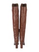 Max Mara Embossed Leather Animal Print Boots