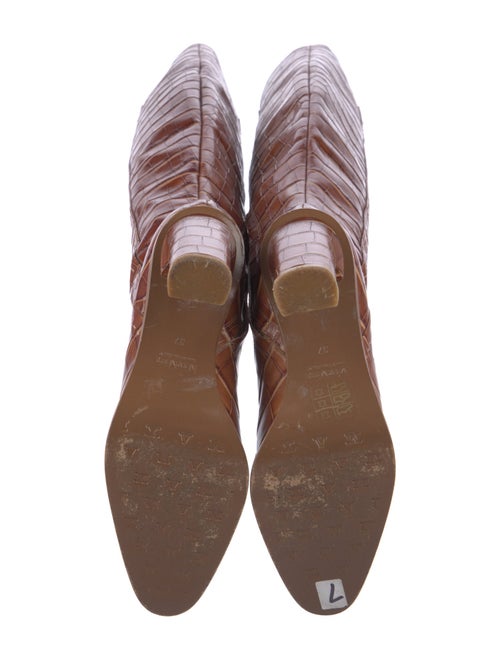 Max Mara Embossed Leather Animal Print Boots