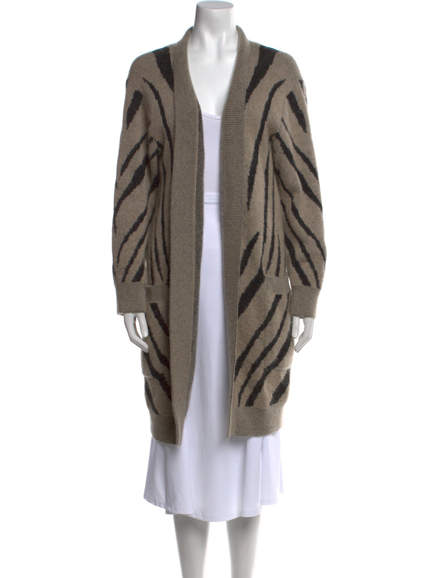 Max Mara Striped Open Front Sweater