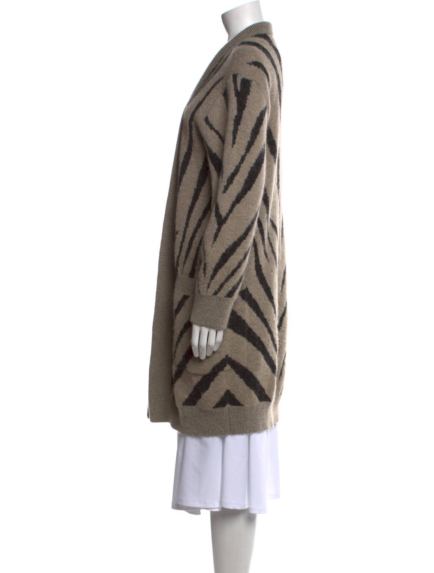 Max Mara Striped Open Front Sweater