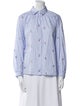 Max Mara Striped Long Sleeve Button-Up Top