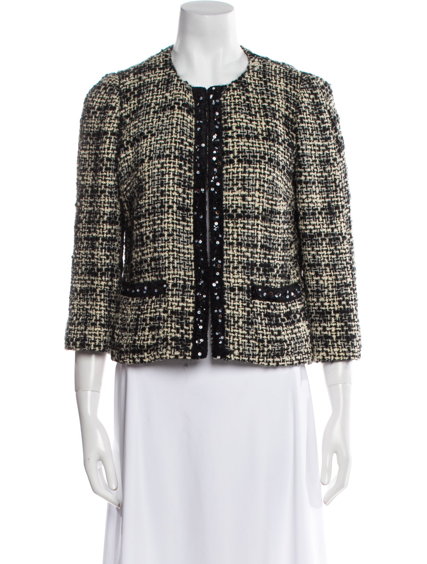 Max Mara Virgin Wool Tweed Pattern Sweater