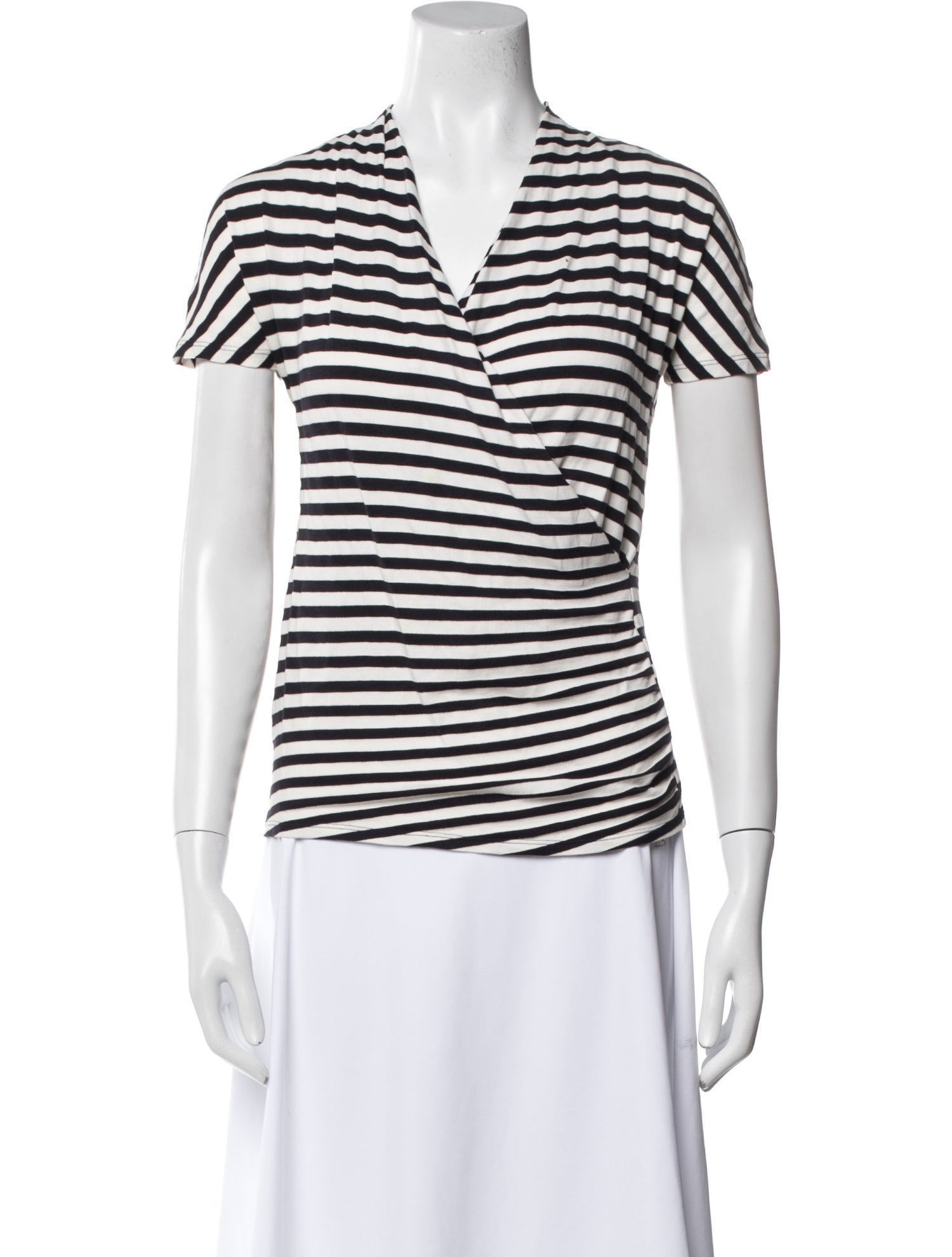 Max Mara Striped V-Neck T-Shirt