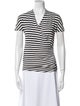 Max Mara Striped V-Neck T-Shirt