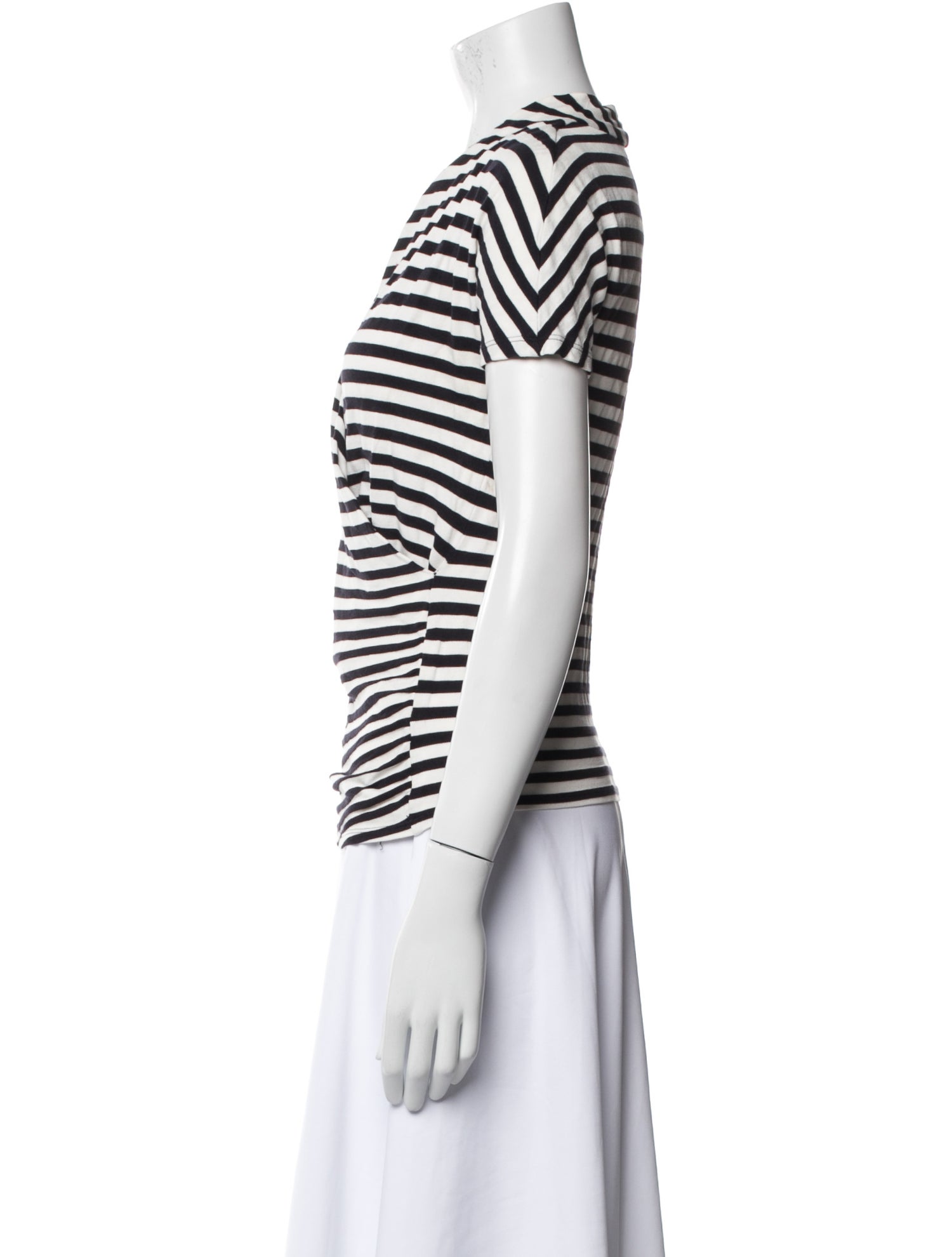 Max Mara Striped V-Neck T-Shirt