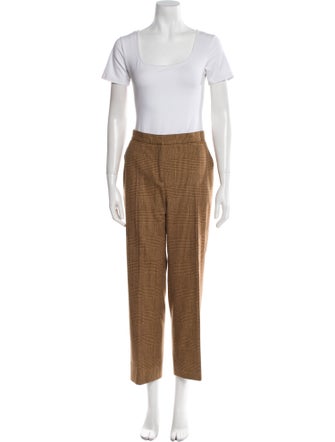 Max Mara Virgin Wool Plaid Print Pant Set