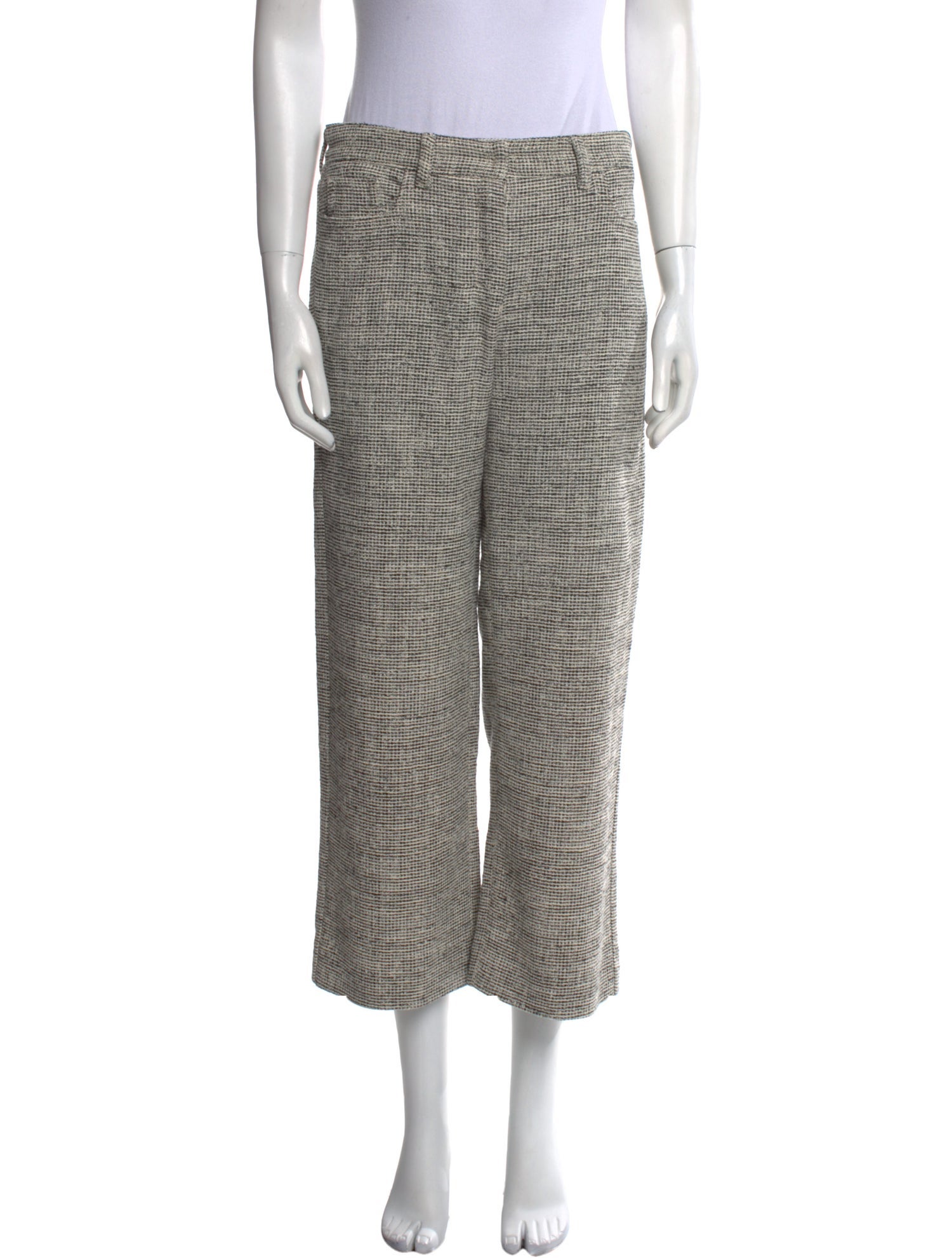 Max Mara Plaid Print Wide Leg Pants
