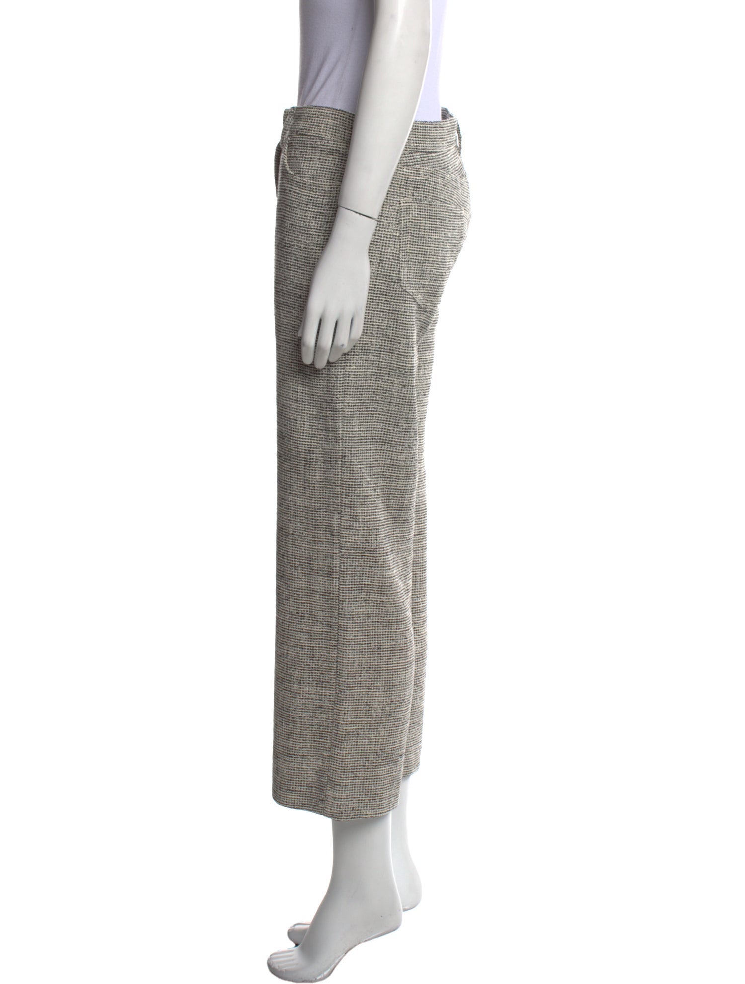 Max Mara Plaid Print Wide Leg Pants