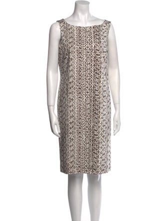 Max Mara Animal Print Knee-Length Dress