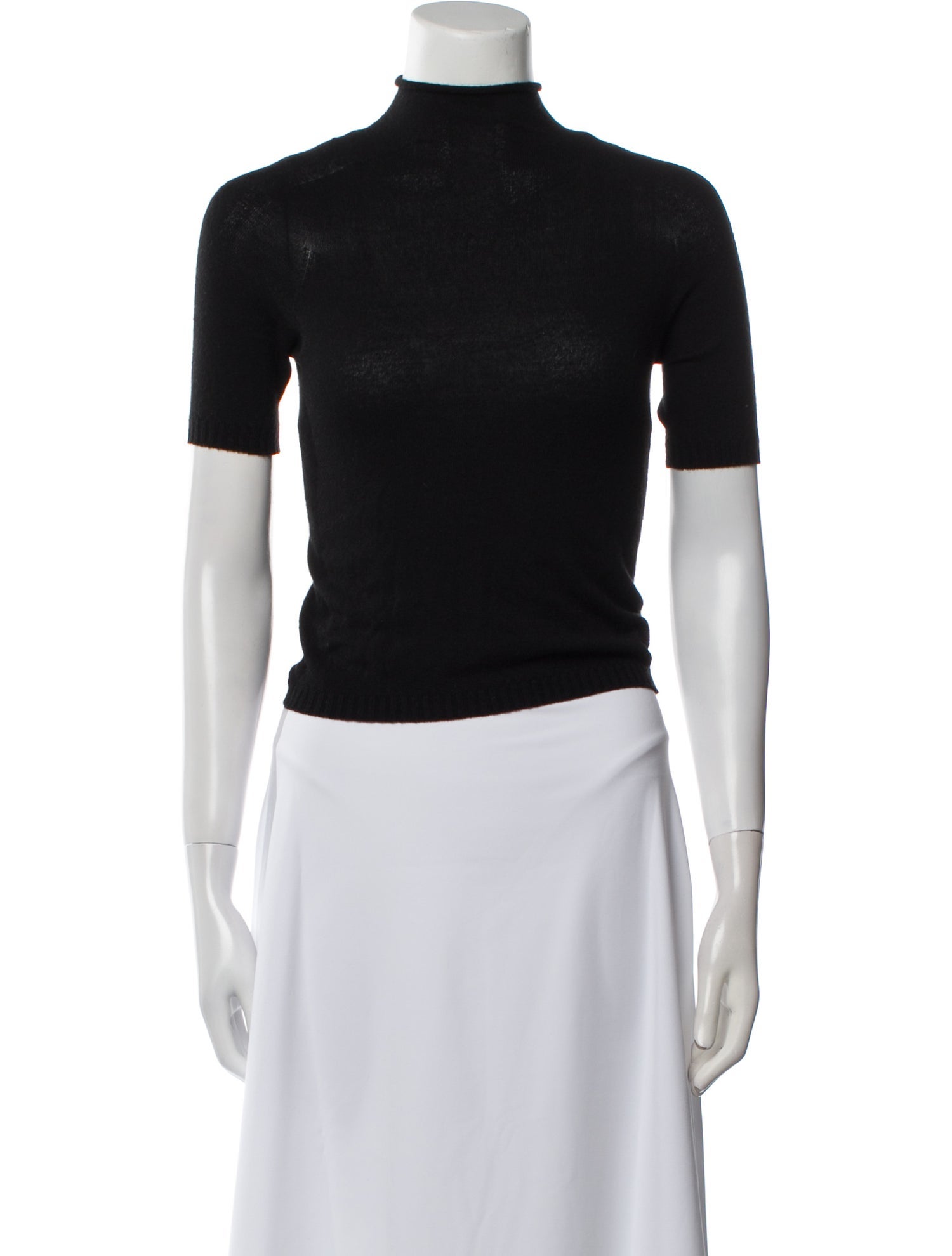 Max Mara Mock Neck Short Sleeve Top