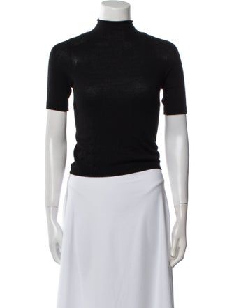 Max Mara Mock Neck Short Sleeve Top